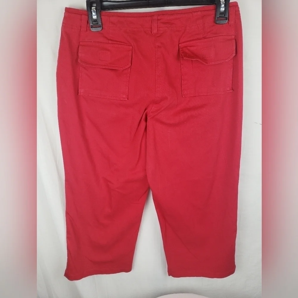 No Boundaries Stretch Y2K Red Capri Pants with DrawString Sz 11